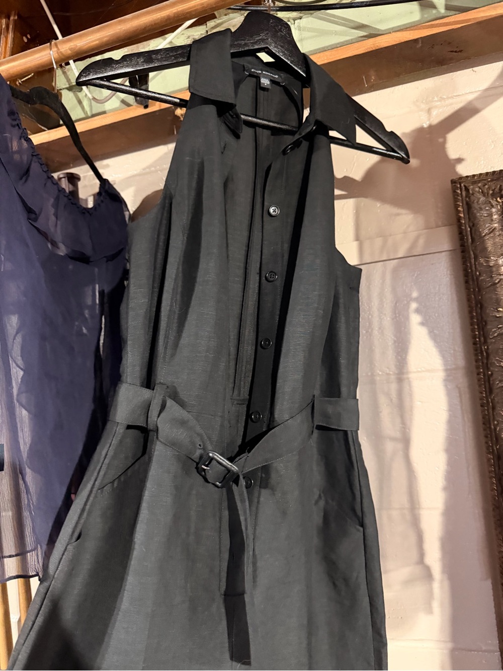 Club Monaco Black Sleeveless Belted Wide-Leg Jumpsuit NWT - Picture 5 of 6